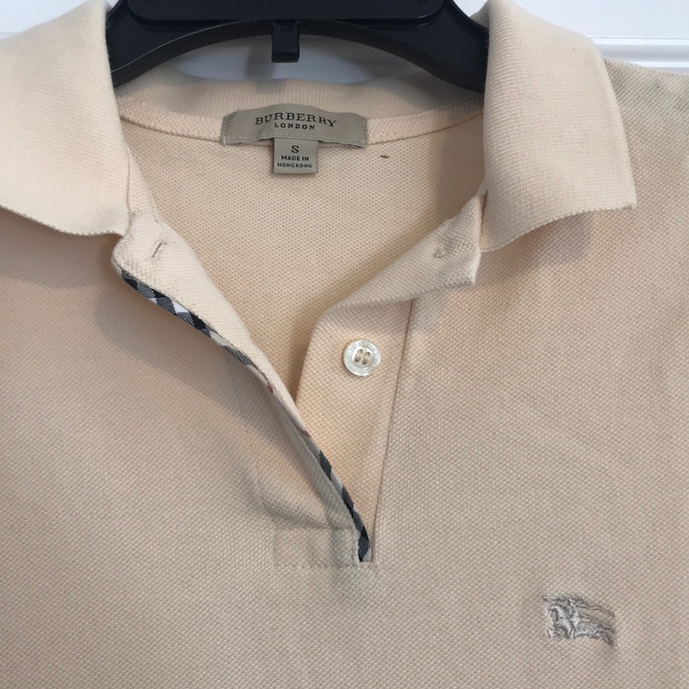 Pale yellow Burberry collared women’s shirt